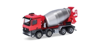 Herpa 319133 - H0 - Mercedes-Benz Arocs M Betonmischer-LKW - rot/silber